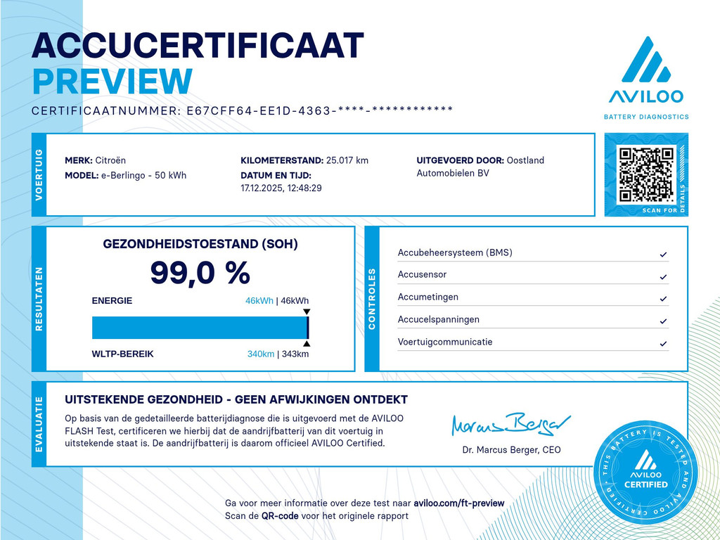 Citroen ë-Berlingo L1 Control 50 kWh 136 PK / 100% Elektrisch !! / Airco / Cruise Control / PDC / 25.000 KM !! 9