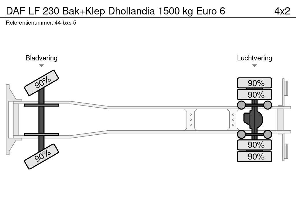 DAF LF 230 Bak+Klep Dhollandia 1500 kg Euro 6 20