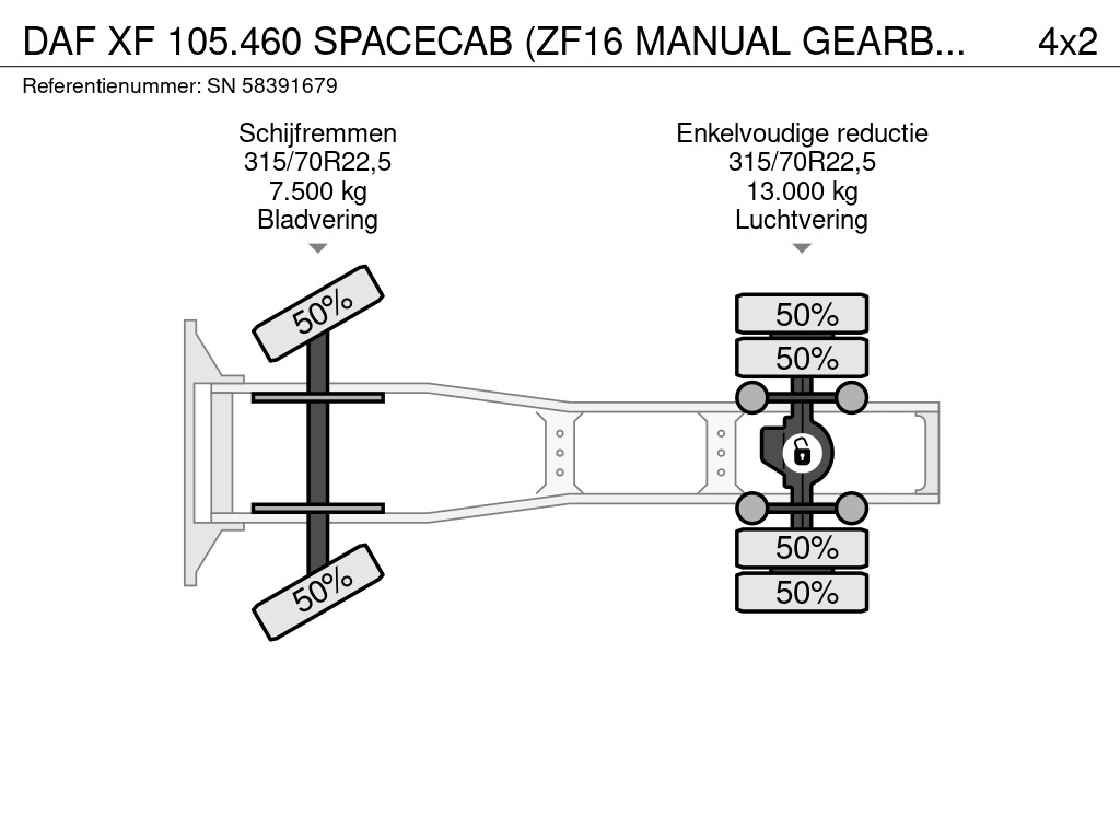 DAF XF 105.460 SPACECAB (ZF16 MANUAL GEARBOX / MX-BRAKE / 870+430 LITER TANK / FRIDGE / AIRCONDITIONING) 12