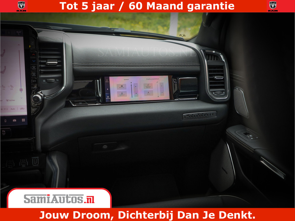 Dodge RAM 1500 Laramie Night | 420Pk 636 Nn | Extra Groot Scherm + Passagiers Scherm | Comfortabele Dubbele Cabine met Royale 5 Zitplaatsen | Nu Leverbaar uit Voorraad | Voorraad Nr 2223 - 5047 8
