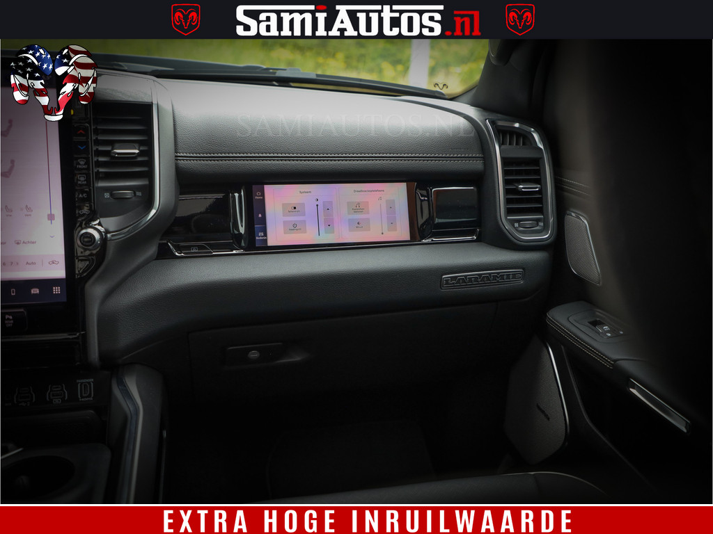 Dodge RAM 1500 Laramie Night | 420Pk 636 Nn | Extra Groot Scherm + Passagiers Scherm | Comfortabele Dubbele Cabine met Royale 5 Zitplaatsen | Nu Leverbaar uit Voorraad | Voorraad Nr 2223 - 5047 8