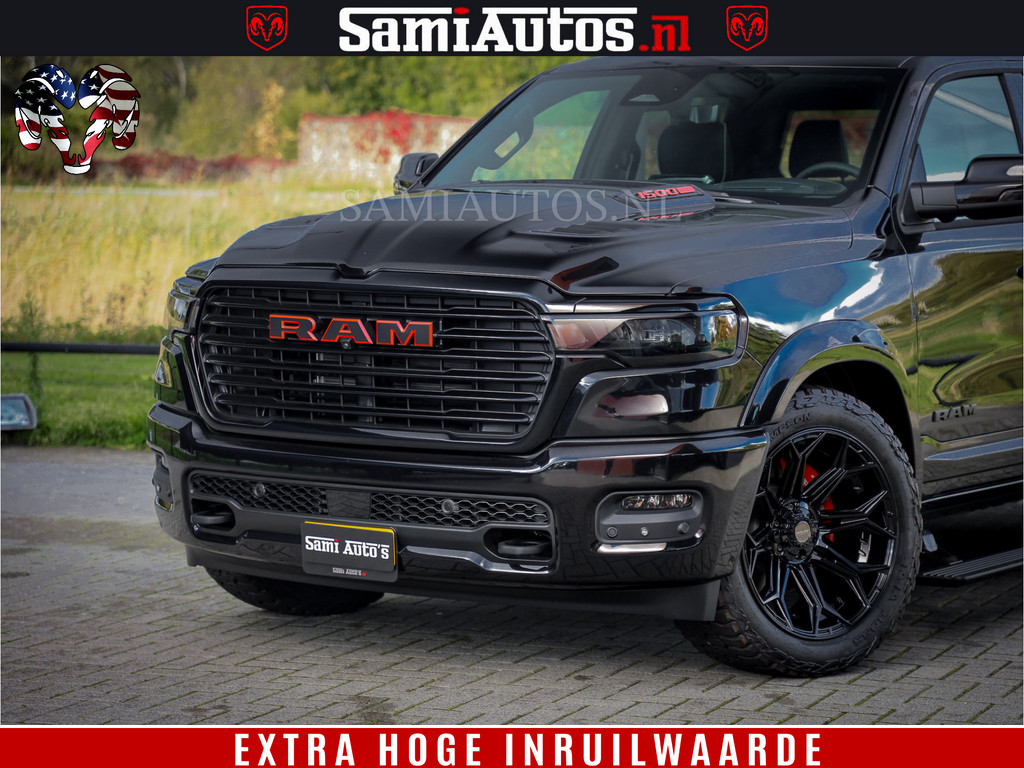 Dodge RAM 1500 Night Premium | Full Option | De Meest Luxe Pick-Up in zijn Klasse | Comfortabele Dubbele Cabine met Royale 5 Zitplaatsen | BPM vrij | Nu Leverbaar uit Voorraad | Voorraad Nr 2200 - 0886 7