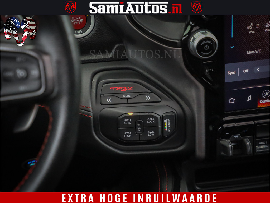 Dodge RAM 1500 TRX 702 PK 6.2 V8 | RED LINE | HELLCAT | RODE STIKSELS | BOM VOL | 4x4 Crew Cab | DUBBELE CABINE DC | 5 PERSOONS | DIAMOND BLACK PEARL | EERSTE EIGENAAR | TOP STAAT | 12