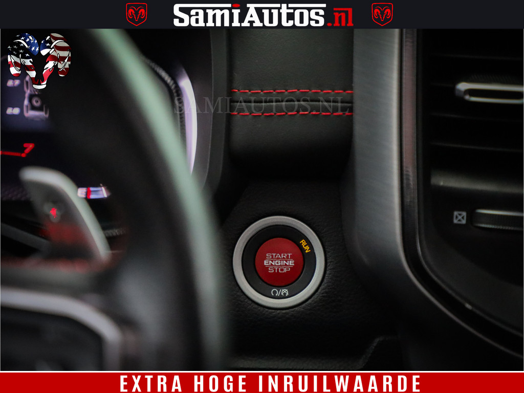 Dodge RAM 1500 TRX 702 PK 6.2 V8 | RED LINE | HELLCAT | RODE STIKSELS | BOM VOL | 4x4 Crew Cab | DUBBELE CABINE DC | 5 PERSOONS | DIAMOND BLACK PEARL | EERSTE EIGENAAR | TOP STAAT | 13