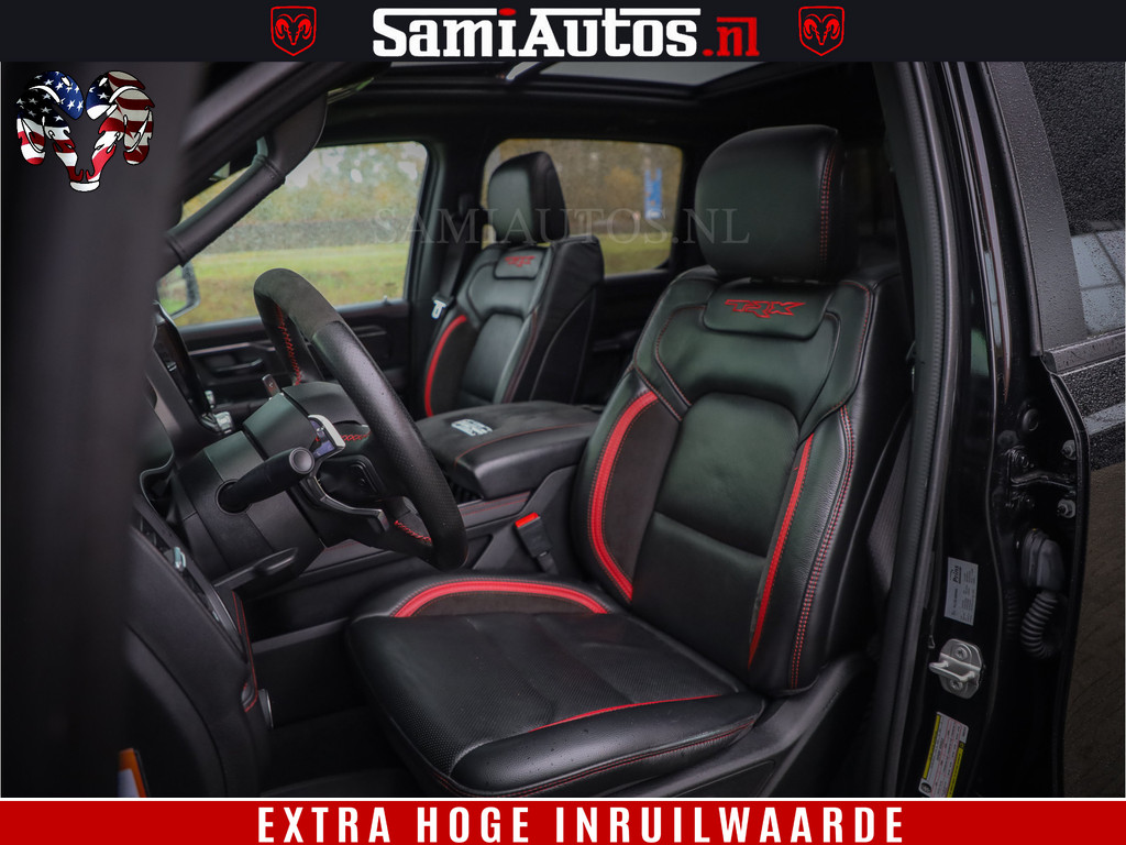 Dodge RAM 1500 TRX 702 PK 6.2 V8 | RED LINE | HELLCAT | RODE STIKSELS | BOM VOL | 4x4 Crew Cab | DUBBELE CABINE DC | 5 PERSOONS | DIAMOND BLACK PEARL | EERSTE EIGENAAR | TOP STAAT | 9