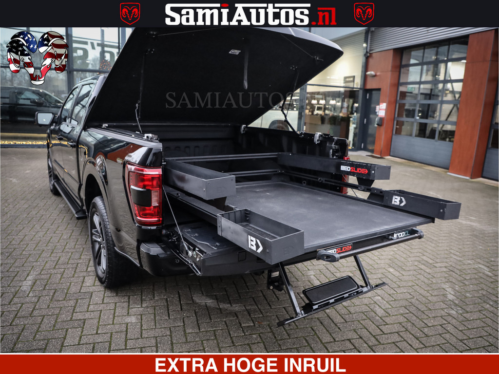 Dodge RAM FORD F150 BLACK OPS | 5.0 V8 406PK | 360 CAMERA | UITLAAT KLEP | BEDSLIDE | CREW CAB | LEDER | CREW CAB | DUBBELE CABINE | 5 PERSOONS | DC | GRIJSKENTEKEN | 11