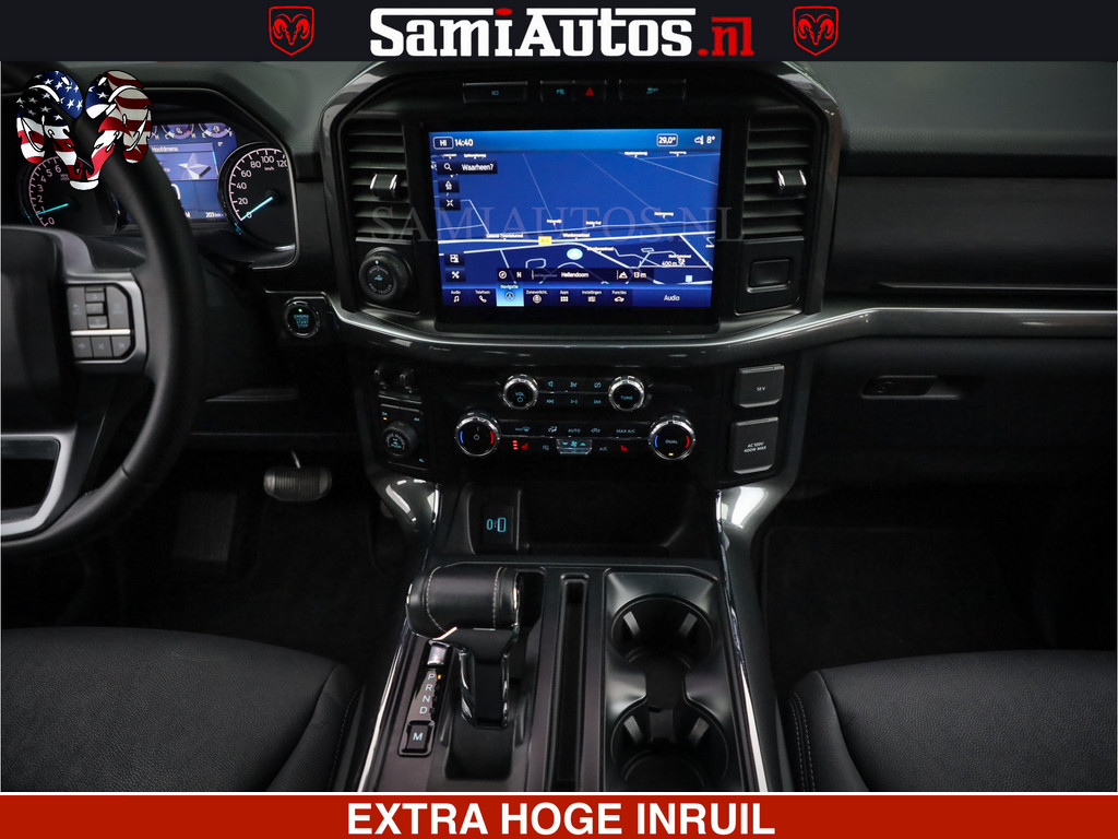 Dodge RAM FORD F150 BLACK OPS | 5.0 V8 406PK | 360 CAMERA | UITLAAT KLEP | BEDSLIDE | CREW CAB | LEDER | CREW CAB | DUBBELE CABINE | 5 PERSOONS | DC | GRIJSKENTEKEN | 13