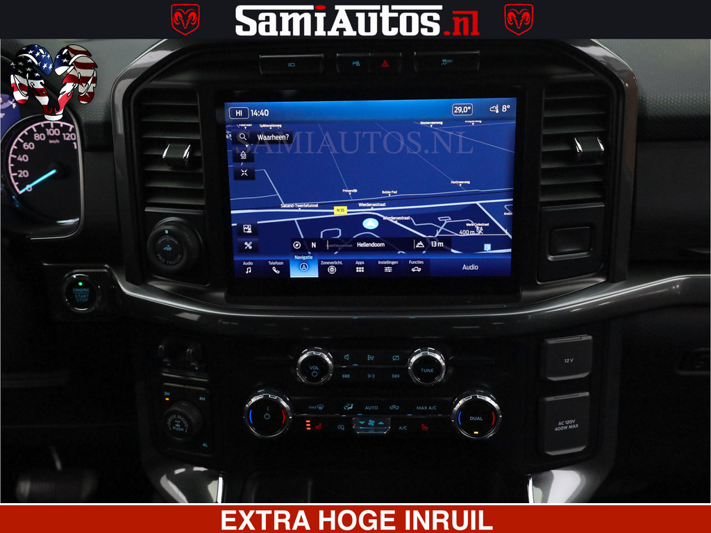 Dodge RAM FORD F150 BLACK OPS | 5.0 V8 406PK | 360 CAMERA | UITLAAT KLEP | BEDSLIDE | CREW CAB | LEDER | CREW CAB | DUBBELE CABINE | 5 PERSOONS | DC | GRIJSKENTEKEN | 14