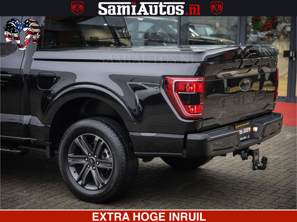 Dodge RAM FORD F150 BLACK OPS | 5.0 V8 406PK | 360 CAMERA | UITLAAT KLEP | BEDSLIDE | CREW CAB | LEDER | CREW CAB | DUBBELE CABINE | 5 PERSOONS | DC | GRIJSKENTEKEN | 18