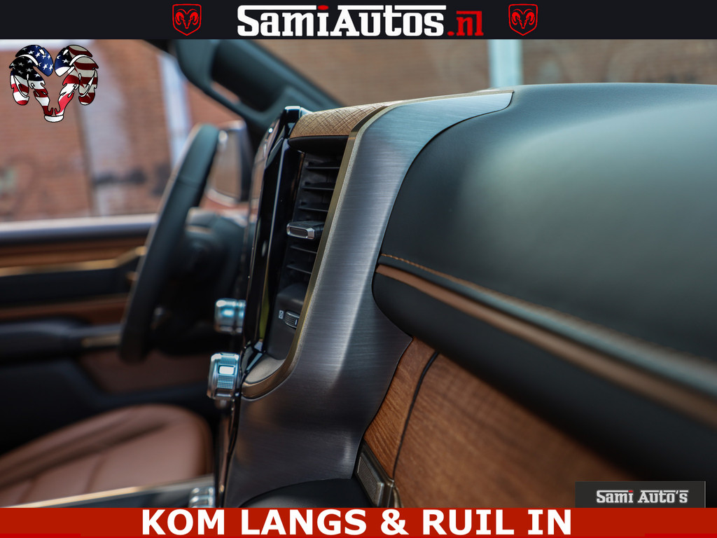 Dodge RAM LONGHORN ® EDITION | NEW SADDLE LEATHER | VIRTUAL | HEAD UP | PANODAK | LUCHTVERING | BOM VOL | DC | 5,7L V8 HEMI 402 PK | CREW CAB | DUBBELE CABINE | 4X4 | 5 PERSOONS | GRIJSKENTEKEN | LIMITED 11