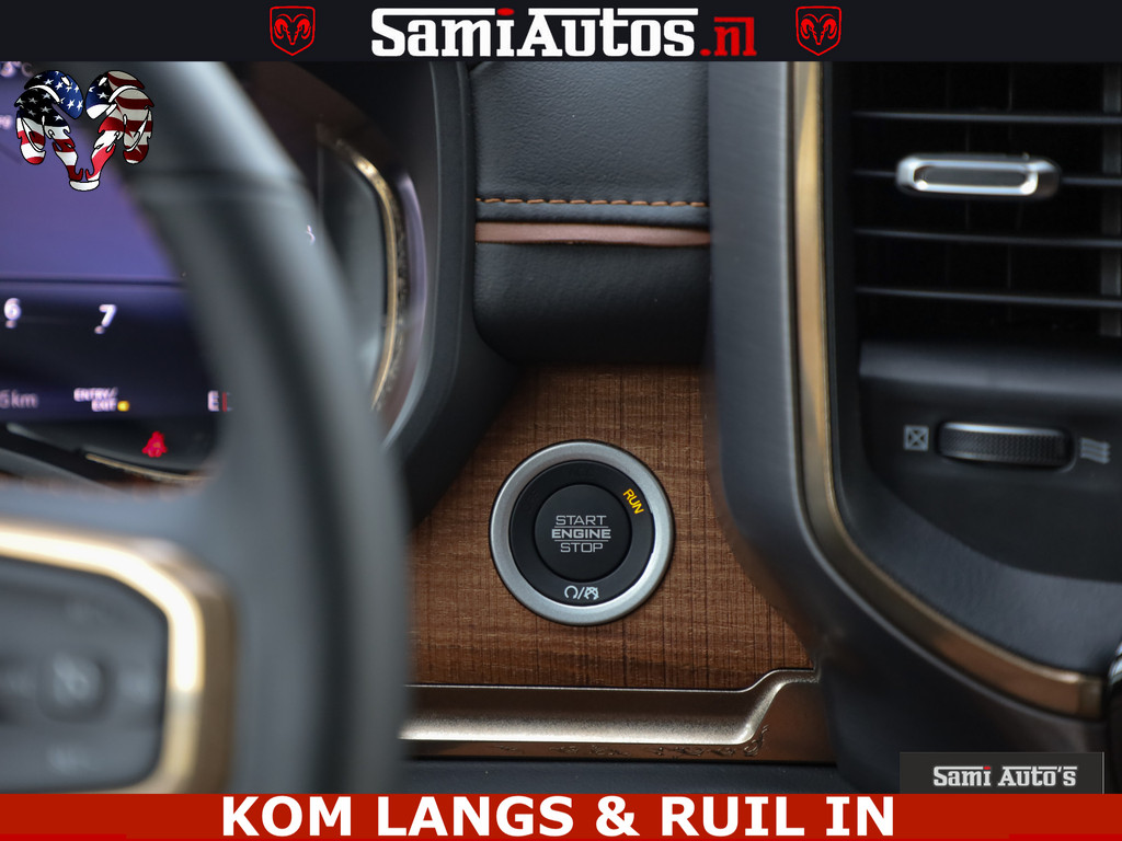 Dodge RAM LONGHORN ® EDITION | NEW SADDLE LEATHER | VIRTUAL | HEAD UP | PANODAK | LUCHTVERING | BOM VOL | DC | 5,7L V8 HEMI 402 PK | CREW CAB | DUBBELE CABINE | 4X4 | 5 PERSOONS | GRIJSKENTEKEN | LIMITED 16