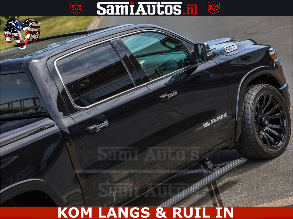 Dodge RAM LONGHORN ® EDITION | NEW SADDLE LEATHER | VIRTUAL | HEAD UP | PANODAK | LUCHTVERING | BOM VOL | DC | 5,7L V8 HEMI 402 PK | CREW CAB | DUBBELE CABINE | 4X4 | 5 PERSOONS | GRIJSKENTEKEN | LIMITED 17