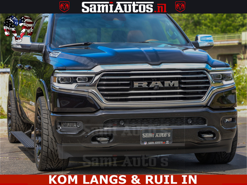 Dodge RAM LONGHORN ® EDITION | NEW SADDLE LEATHER | VIRTUAL | HEAD UP | PANODAK | LUCHTVERING | BOM VOL | DC | 5,7L V8 HEMI 402 PK | CREW CAB | DUBBELE CABINE | 4X4 | 5 PERSOONS | GRIJSKENTEKEN | LIMITED 8