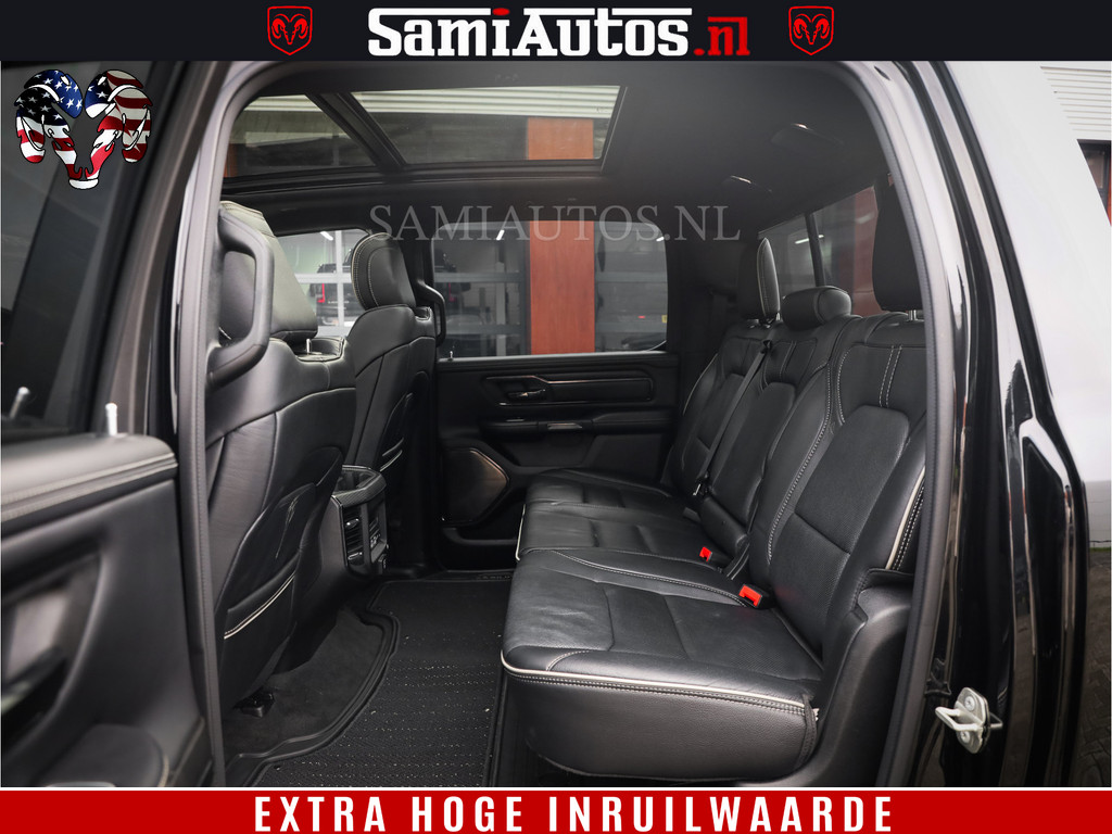 Dodge Ram 1500 LIMITED | 5.7 V8 4X4 | HUD | LUCHTVERING | 360CAM | HUD | DIGI CLUSTER | BINNENSPIEGEL CAMERA | CREWCAB | PANORAMA | AUTO TREEPLANK | ADAPTIVE CRUISE | LPG RAM VOL | BLACK ON BLACK 10