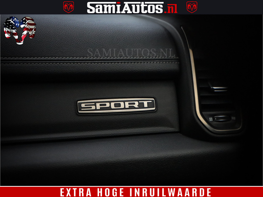 Dodge Ram 1500 Black Sport | Hemi 5.7 V8 | Luchtvering | 360 Camera | Panorama Dak | 4x4 Crew Cab | Dubbele cabine 5 persoons | Grijskenteken | 9