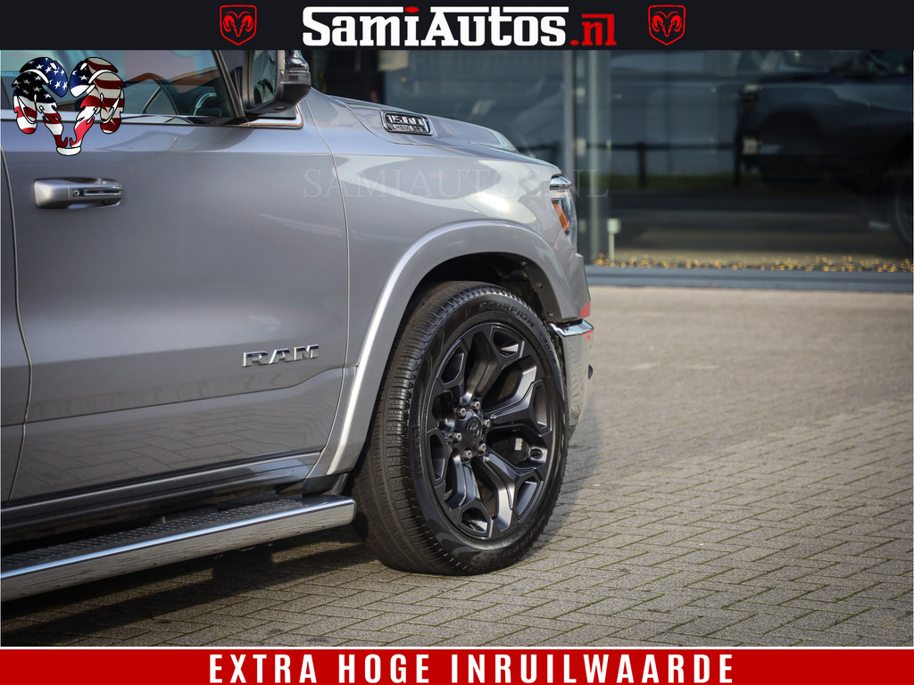Dodge Ram 1500 Bom Vol | 5,7 V8 Hemi | Limited Wheels 22 inch | Luchtvering | Adaptive Cruise | Panoramadak | 360 Camera | Crew Cab | Dubbele Cabine | DC | 5 Persoons | 12