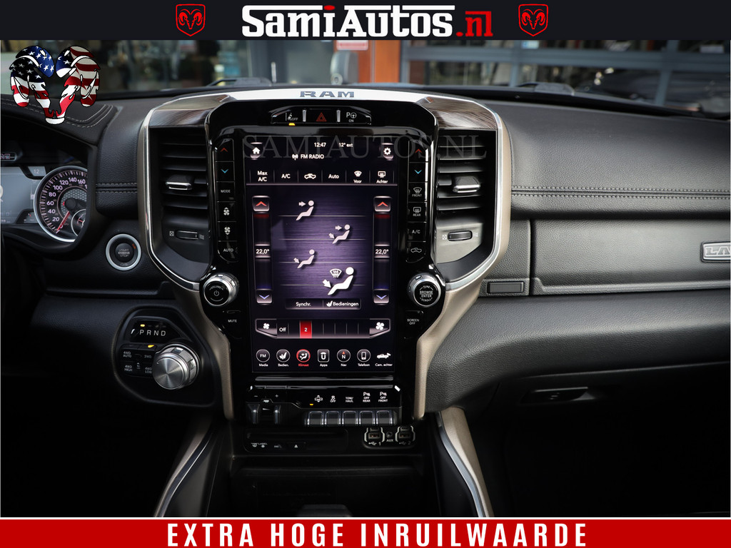 Dodge Ram 1500 Bom Vol | 5,7 V8 Hemi | Limited Wheels 22 inch | Luchtvering | Adaptive Cruise | Panoramadak | 360 Camera | Crew Cab | Dubbele Cabine | DC | 5 Persoons | 15