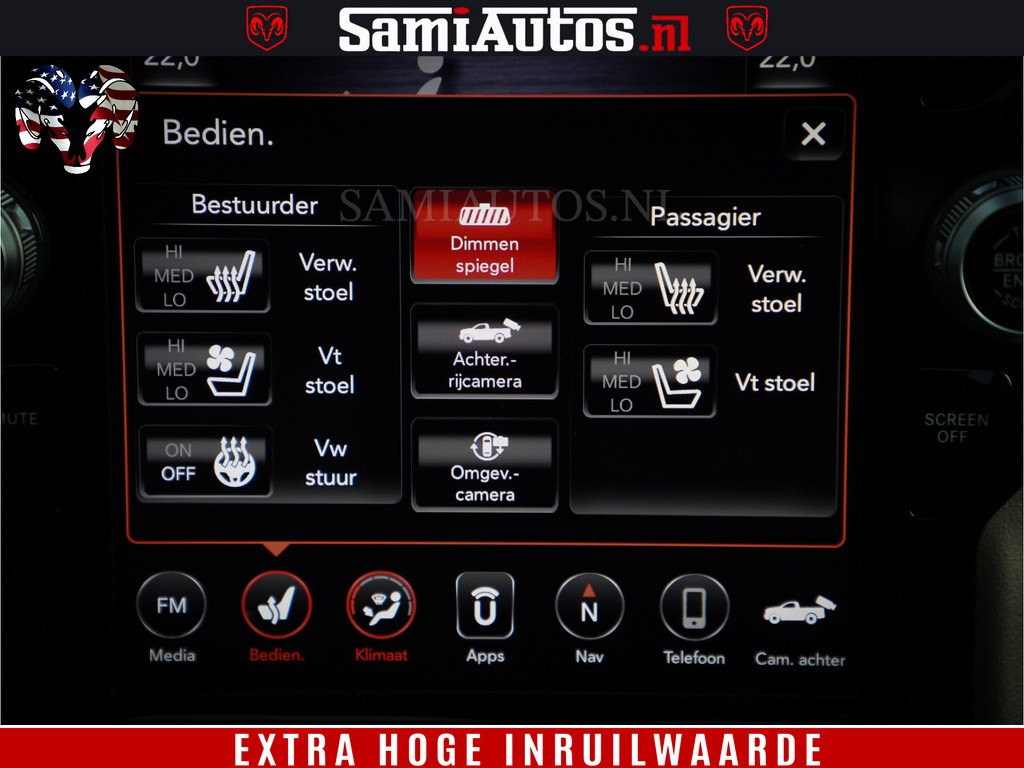 Dodge Ram 1500 Bom Vol | 5,7 V8 Hemi | Limited Wheels 22 inch | Luchtvering | Adaptive Cruise | Panoramadak | 360 Camera | Crew Cab | Dubbele Cabine | DC | 5 Persoons | 20