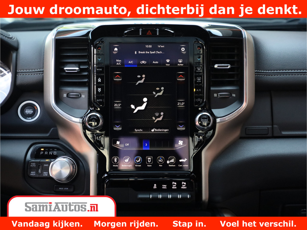 Dodge Ram 1500 LARAMIE | 5.7 V8 | 46.000KM! | PANORAMA | NIGHT EDITION | CRUISE | 200L LPG | HARMAN/KARDON | CAMERA | STOEL VENTILATIE/VERWAMING | CREWCAB | 4X4 | AUTO TREEPLANK | 3500KG | 15