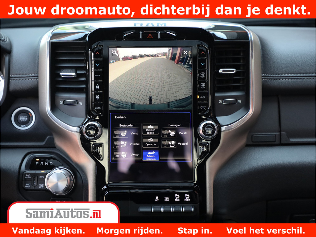 Dodge Ram 1500 LARAMIE | 5.7 V8 | 46.000KM! | PANORAMA | NIGHT EDITION | CRUISE | 200L LPG | HARMAN/KARDON | CAMERA | STOEL VENTILATIE/VERWAMING | CREWCAB | 4X4 | AUTO TREEPLANK | 3500KG | 16