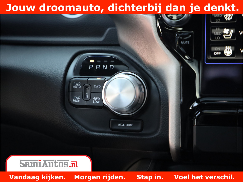 Dodge Ram 1500 LARAMIE | 5.7 V8 | 46.000KM! | PANORAMA | NIGHT EDITION | CRUISE | 200L LPG | HARMAN/KARDON | CAMERA | STOEL VENTILATIE/VERWAMING | CREWCAB | 4X4 | AUTO TREEPLANK | 3500KG | 19
