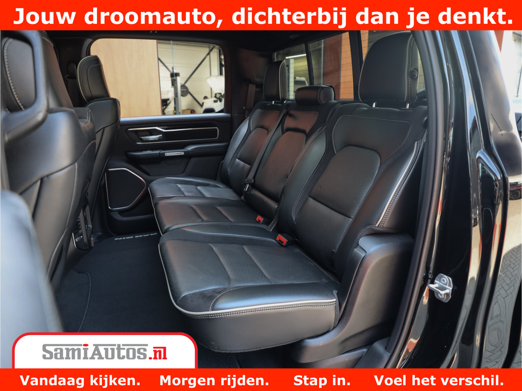 Dodge Ram 1500 LARAMIE | 5.7 V8 | 46.000KM! | PANORAMA | NIGHT EDITION | CRUISE | 200L LPG | HARMAN/KARDON | CAMERA | STOEL VENTILATIE/VERWAMING | CREWCAB | 4X4 | AUTO TREEPLANK | 3500KG | 7