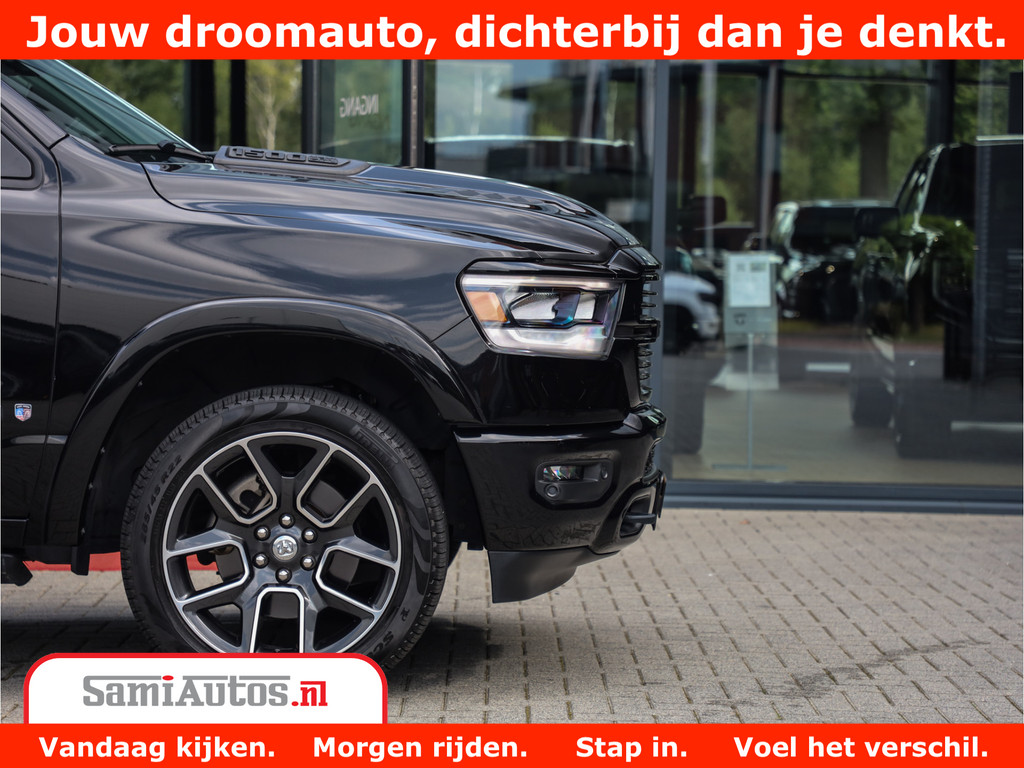 Dodge Ram 1500 LARAMIE | 5.7 V8 | 46.000KM! | PANORAMA | NIGHT EDITION | CRUISE | 200L LPG | HARMAN/KARDON | CAMERA | STOEL VENTILATIE/VERWAMING | CREWCAB | 4X4 | AUTO TREEPLANK | 3500KG | 9