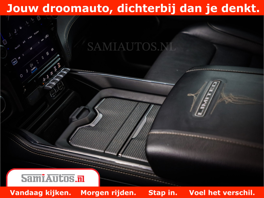 Dodge Ram 1500 LIMITED | 5.7 V8 HEMI | HUD | BOM VOL | LUCHTVERING | PANORAMA | ADAPTIVE CRUISE | 360 CAM | 3500KG | LEDER | DUBBELE CABINE | BPM VRIJ | LANE ASSIST | APPLE CARPLAY 10