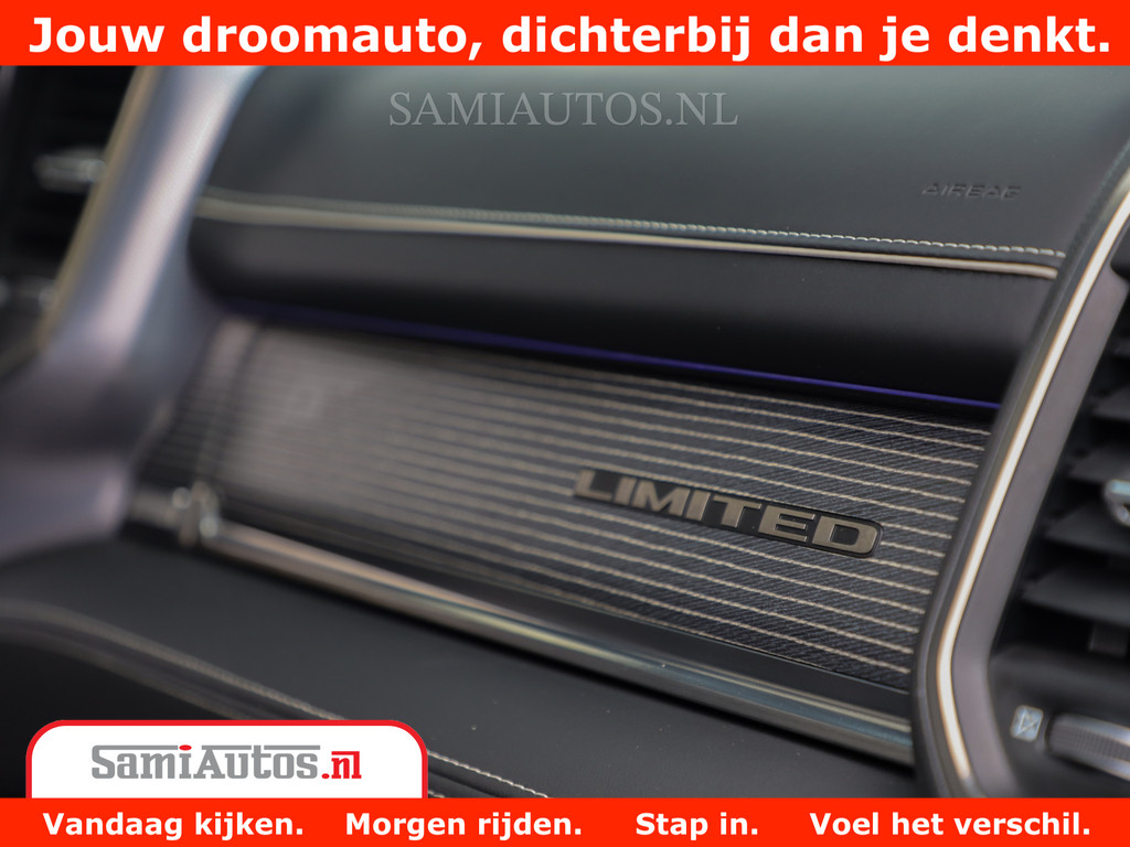 Dodge Ram 1500 LIMITED CUSTOM | FULL OPTION | LUCHT REMSYSTEEM | LUCHT VERING | 360 CAM | 200L LPG | PANORAMA | 4X4 V8 5.7 | 3500KG | MEMORY | WIDE BODYKIT | AMBILIGHT | MICKEY THOMPSON BANDEN | 12