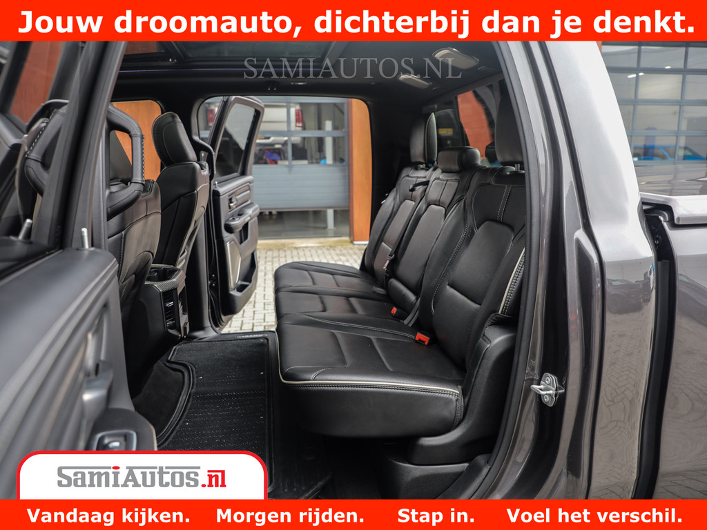 Dodge Ram 1500 LIMITED CUSTOM | FULL OPTION | LUCHT REMSYSTEEM | LUCHT VERING | 360 CAM | 200L LPG | PANORAMA | 4X4 V8 5.7 | 3500KG | MEMORY | WIDE BODYKIT | AMBILIGHT | MICKEY THOMPSON BANDEN | 21