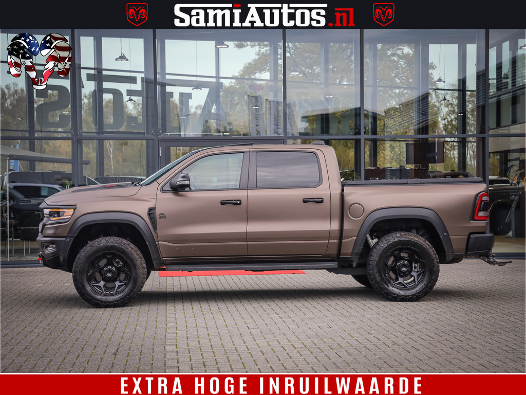 Dodge Ram 1500 TRX HELLCAT 712 PK 6.2 V8 | MEGA DIK | BOM VOL | BLACK ON BLACK | CREW CAB DUBBELE CABINE DC | 5 PERSOONS GRIJS KENTEKEN | 21