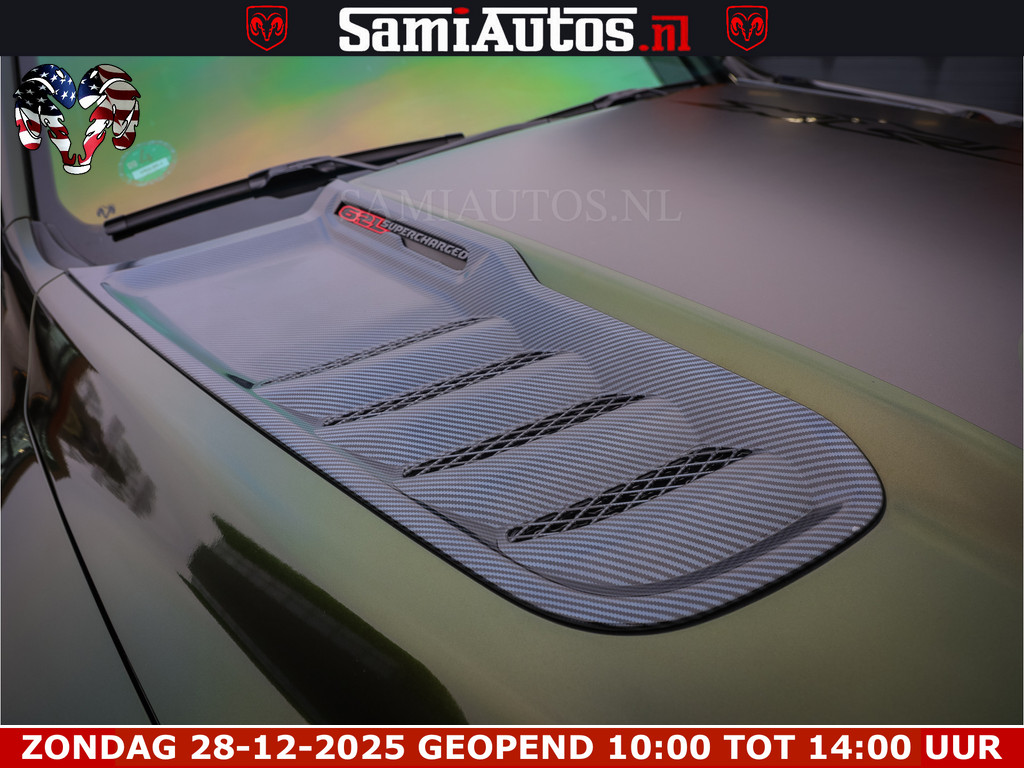 Dodge Ram 1500 TRX OLEA GREEN HELLCAT 6.2 V8 712PK | CARBON PACK | RODE STIKSELS | BOM VOL | 4PLAY WHEELS | DUBBELE CABINE | 5 PERSOONS DC | DE MOOISTE VAN NL | 16