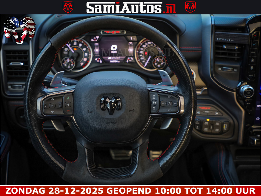 Dodge Ram 1500 TRX OLEA GREEN HELLCAT 6.2 V8 712PK | CARBON PACK | RODE STIKSELS | BOM VOL | 4PLAY WHEELS | DUBBELE CABINE | 5 PERSOONS DC | DE MOOISTE VAN NL | 20