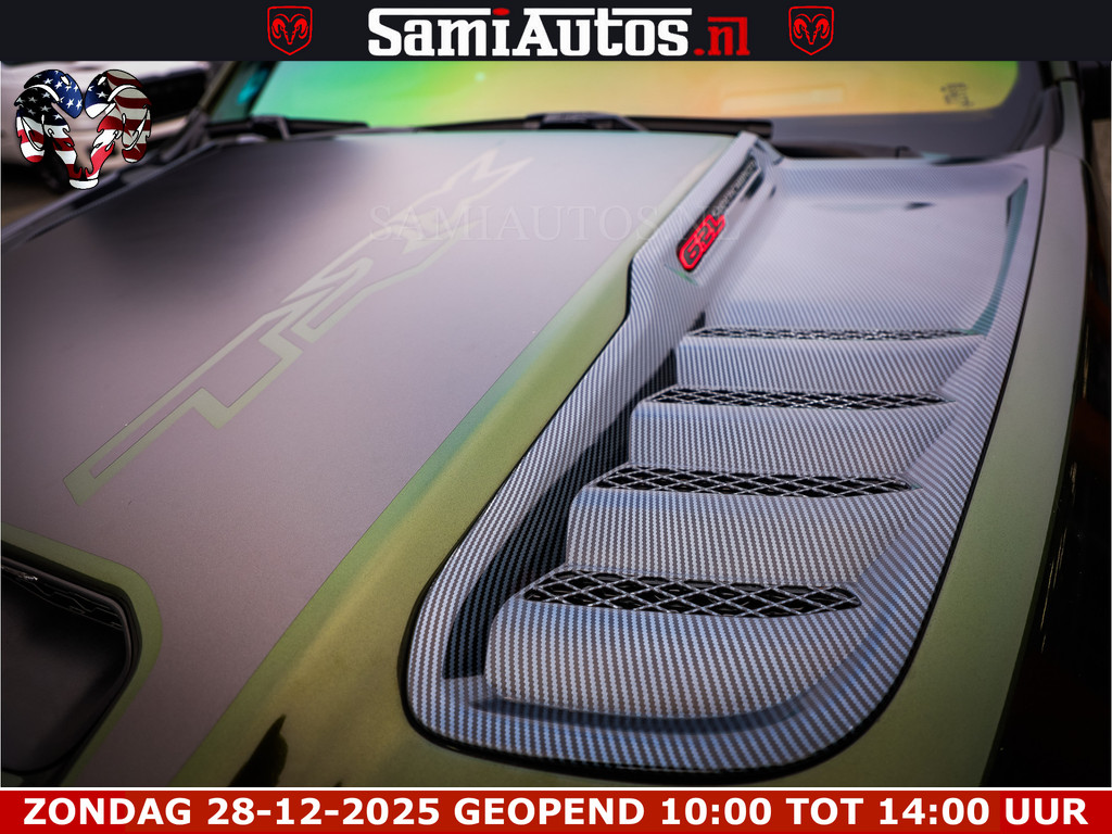 Dodge Ram 1500 TRX OLEA GREEN HELLCAT 6.2 V8 712PK | CARBON PACK | RODE STIKSELS | BOM VOL | 4PLAY WHEELS | DUBBELE CABINE | 5 PERSOONS DC | DE MOOISTE VAN NL | 7