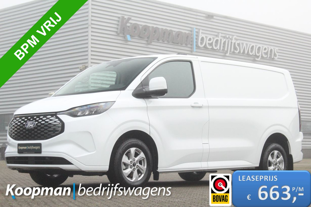 Ford E-Transit Custom 320 L1H1 Limited | 65kWh | 160kW/218pk | Pro Power | Camera | Carplay/Android | Cruise | Lease 681,- p/m