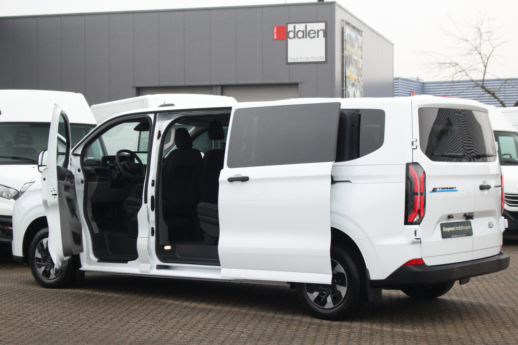 Ford E-Transit Custom 320 L2H1 Kombi | 9 persoons | Trend | 65kWh | 160kW/218pk | Trekgewicht 2300kg | Camera | Carplay/Android | Cruise | Lease 824,- p/m 16