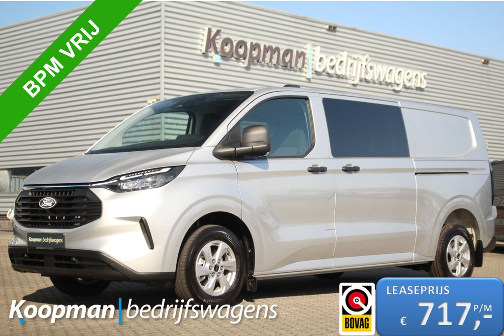 Ford E-Transit Custom 320 L2H1 Limited 71 kWh 218pk DC Automaat | L+R Zijdeur | Keyless | Carplay/Android | Stoel + stuurverw | Lease 717,- p/m