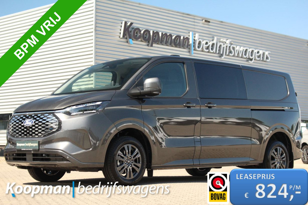 Ford E-Transit Custom 320 L2H1 Limited DC | 71 kWh | Driver Assist | Adap. Cruise | 360° Camera | Carplay/Android | Lease 824,- p/m