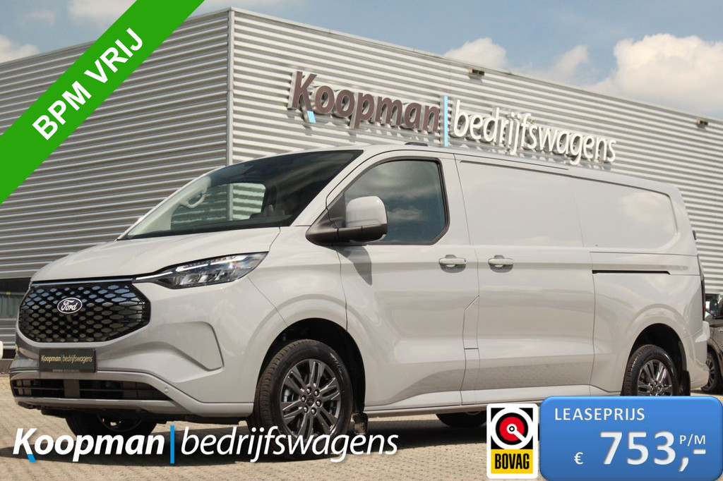 Ford E-Transit Custom 340 L2H1 Limited | 71 kWh | 160kW/218pk | L+R Schuifdeur | Stoel + Stuurverwarming | Camera | Carplay/Android | Cruise | Lease 753,- p/m