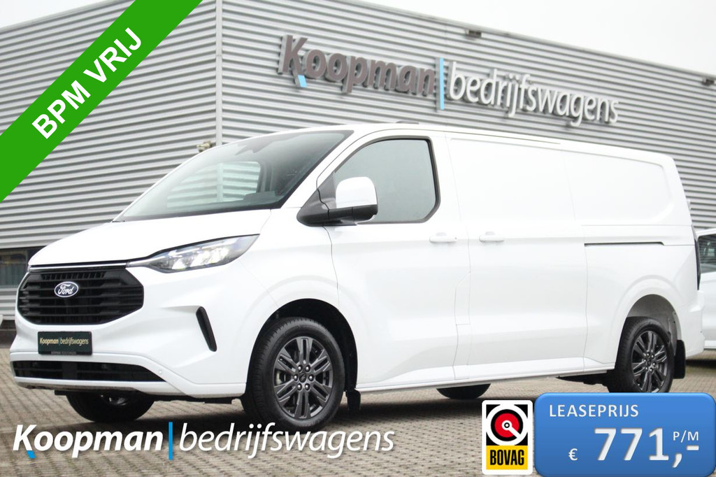 Ford E-Transit Custom 340 L2H1 Limited 71 kWh L2H1 Limited | Automaat | Trekgewicht 2300kg | L + R Zijdeur | Cruise | Stoel+Stuurvwer. | LED | Carplay | Keyless | Camera | Lease 771,- p/m