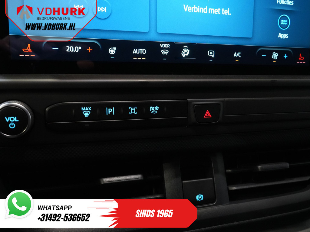 Ford E-Transit Custom L2 330 km WLTP Garantie t/m 2028/ LED/ Snellader/ Standkachel/ Stoelverw./ Stuurverw./ Carplay/ Camera/ PDC/ Climate/ Cruise 20
