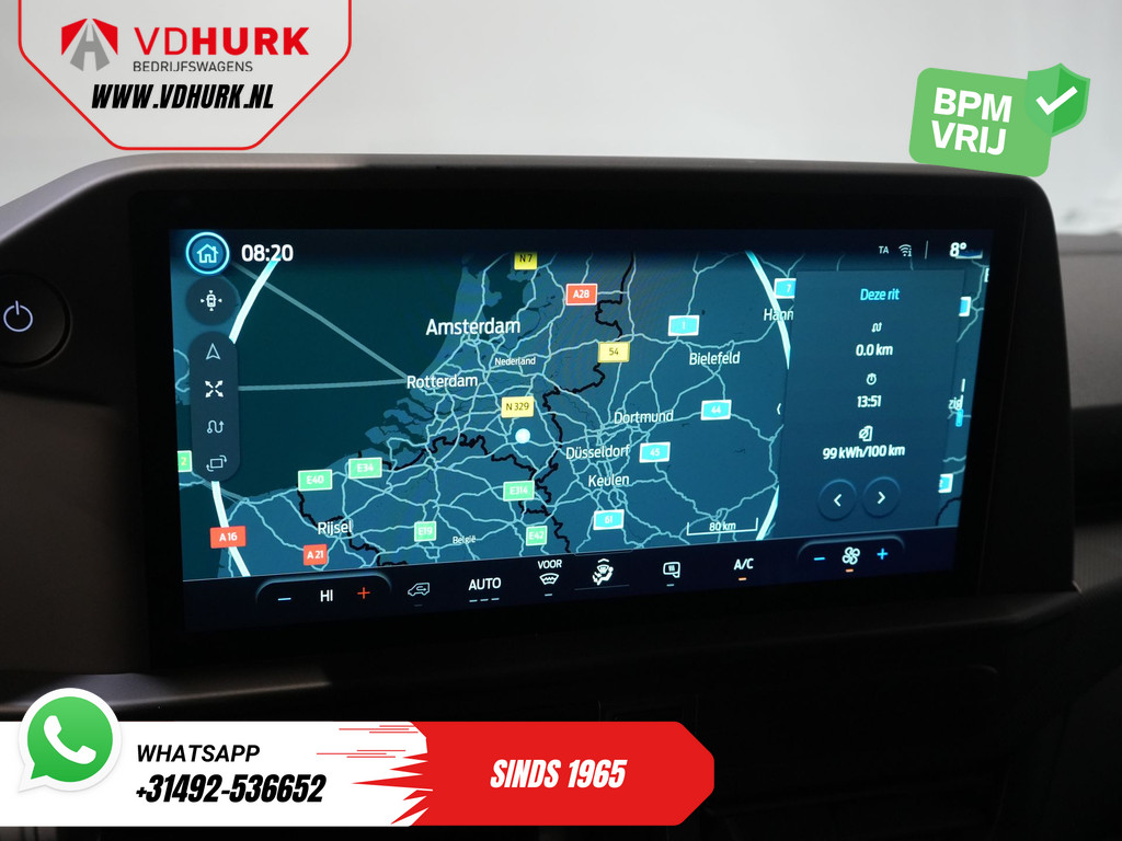 Ford E-Transit Custom L2 330 km WLTP LED/ Standkachel/ Snellader/ 2.3t Trekverm./ Carplay/ Climate/ Camera/ PDC/ Cruise 20