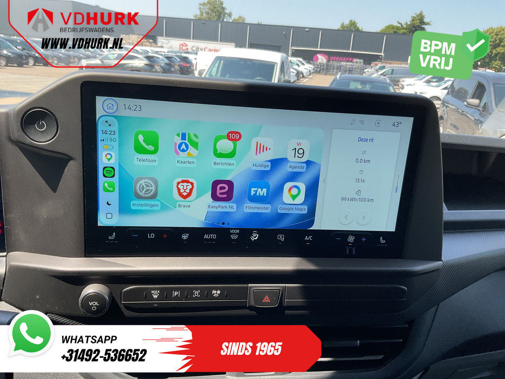 Ford E-Transit Custom L2 65 kWh 330 km WLTP Garantie t/m 05-29/ LED/ Snellader/ Standkachel/ Stoelverw./ Stuurverw./ Carplay/ Camera/ PDC/ Climate/ Cruise 15