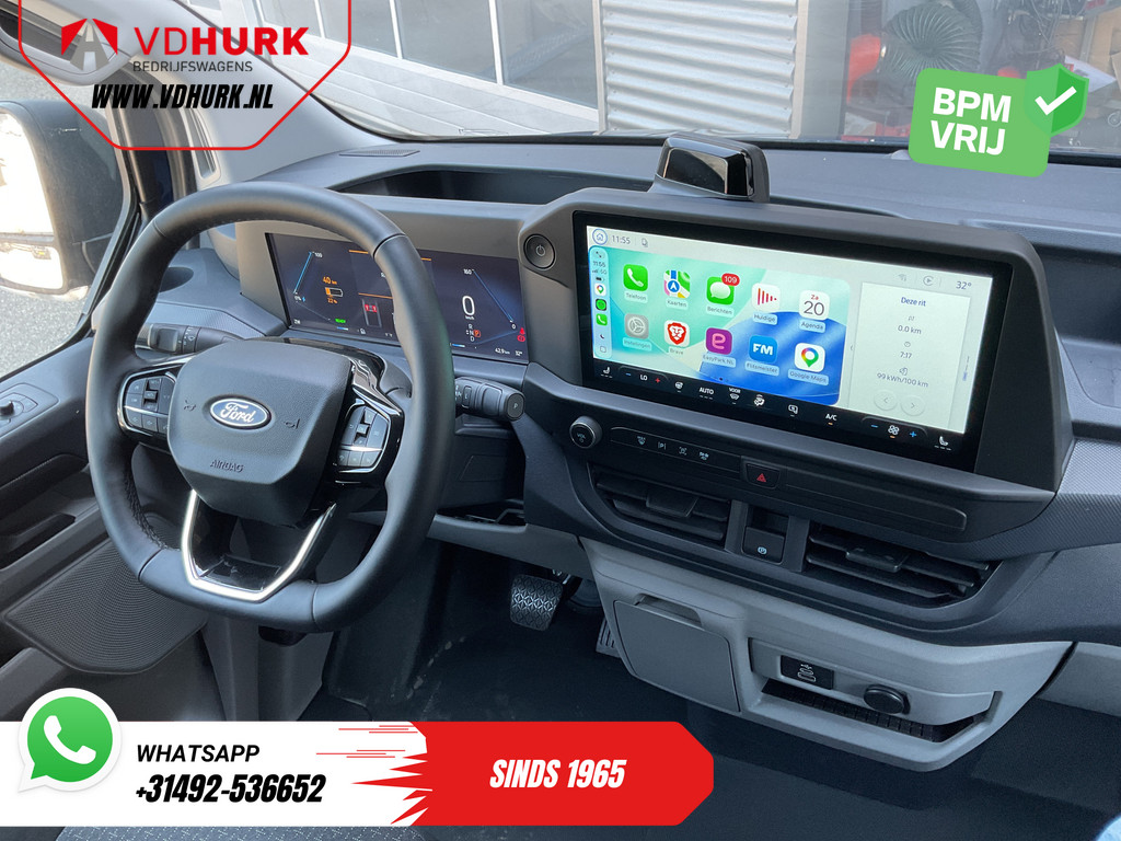 Ford E-Transit Custom L2 71 Kwh 370 km WLTP Garantie t/m 06-29/ LED/ Snellader/ Standkachel/ Stoelverw./ Stuurverw./ Carplay/ Camera/ PDC/ Climate/ Cruise/ 16LMV 12