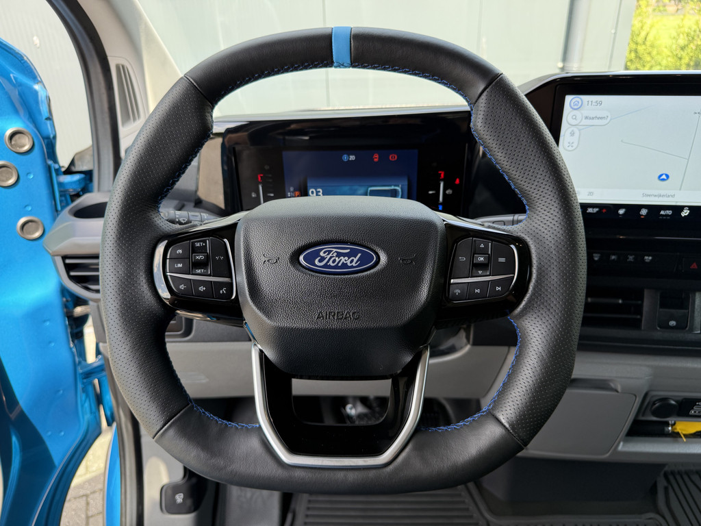 Ford E-Transit Custom MS-RT 285 PK FULL ELECTRIC SPORT / L1H1 / DIGITAL AQUA BLUE METALLIC / REAR VIEUW / B&O SOUND SYSTEM / 19 INCH / LED / CAMERA 10