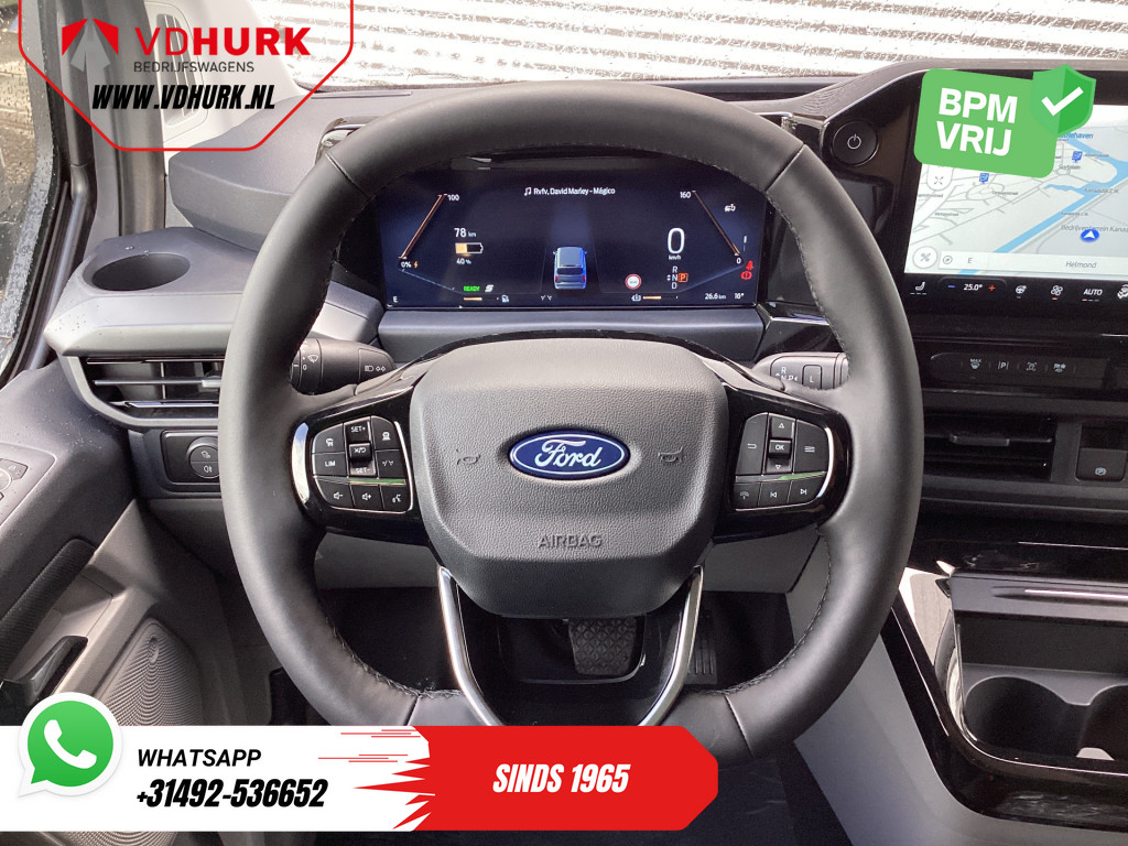 Ford E-Transit Custom Sport L2 330km WLTP LED/ 2x Schuifdeur/ Adapt.Cruise/ Elek.Stoel/ Standkachel/ Stoelverw./ Carplay/ Navi/ Camera/ Climate/ 19? LMV 13