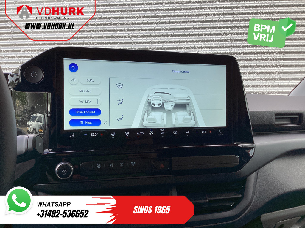 Ford E-Transit Custom Sport L2 330km WLTP LED/ 2x Schuifdeur/ Adapt.Cruise/ Elek.Stoel/ Standkachel/ Stoelverw./ Carplay/ Navi/ Camera/ Climate/ 19? LMV 17