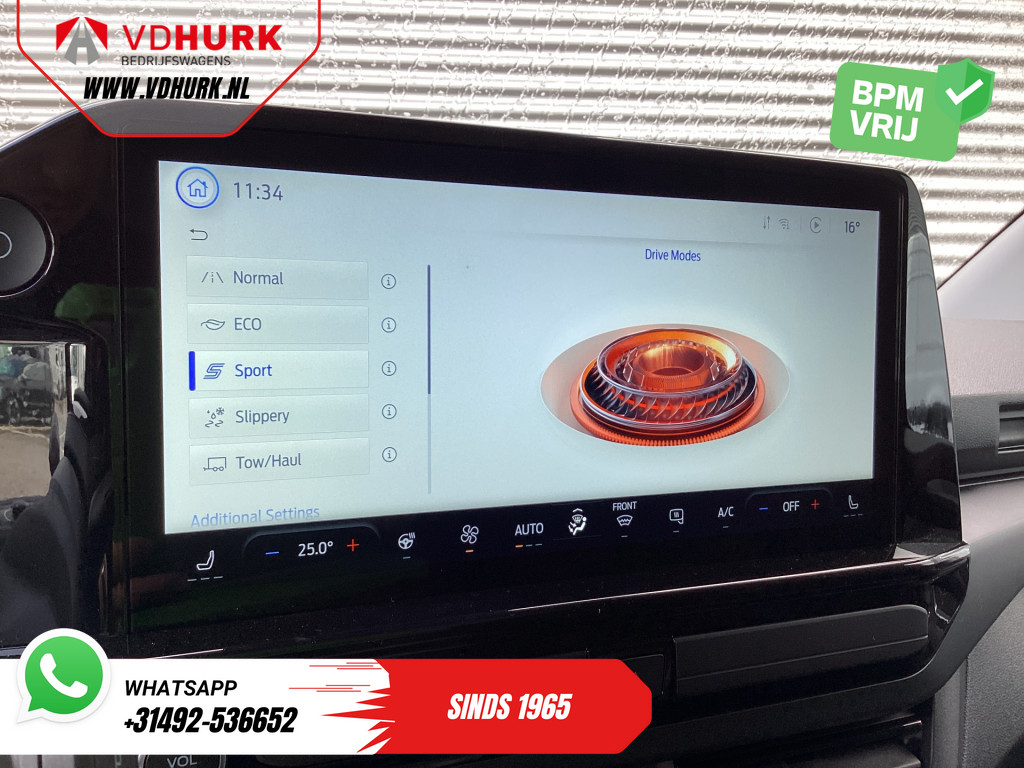 Ford E-Transit Custom Sport L2 330km WLTP LED/ 2x Schuifdeur/ Adapt.Cruise/ Elek.Stoel/ Standkachel/ Stoelverw./ Carplay/ Navi/ Camera/ Climate/ 19? LMV 19