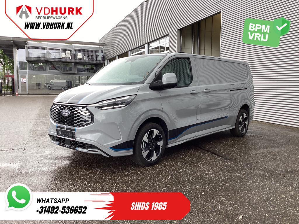 Ford E-Transit Custom Sport L2 330km WLTP LED/ 2x Schuifdeur/ Adapt.Cruise/ Elek.Stoel/ Standkachel/ Stoelverw./ Carplay/ Navi/ Camera/ Climate/ 19? LMV 9