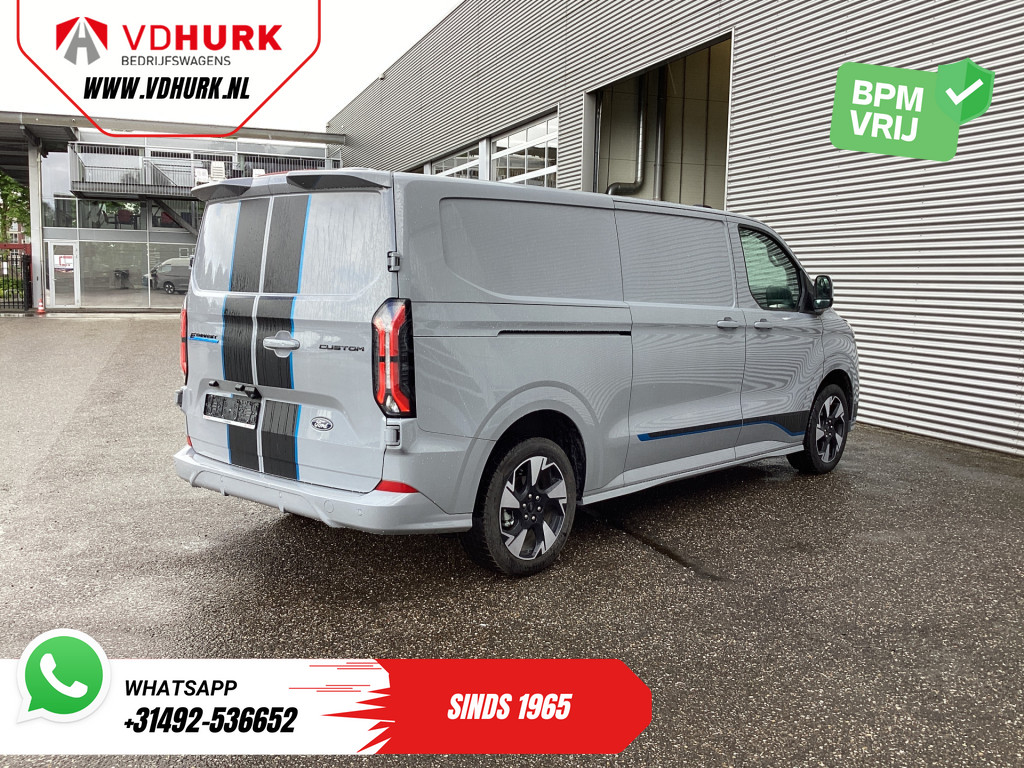 Ford E-Transit Custom Sport L2 330km WLTP LED/ 2x Schuifdeur/ Adapt.Cruise/ Elek.Stoel/ Standkachel/ Stoelverw./ Carplay/ Navi/ Camera/ Climate/ 19? LMV 9